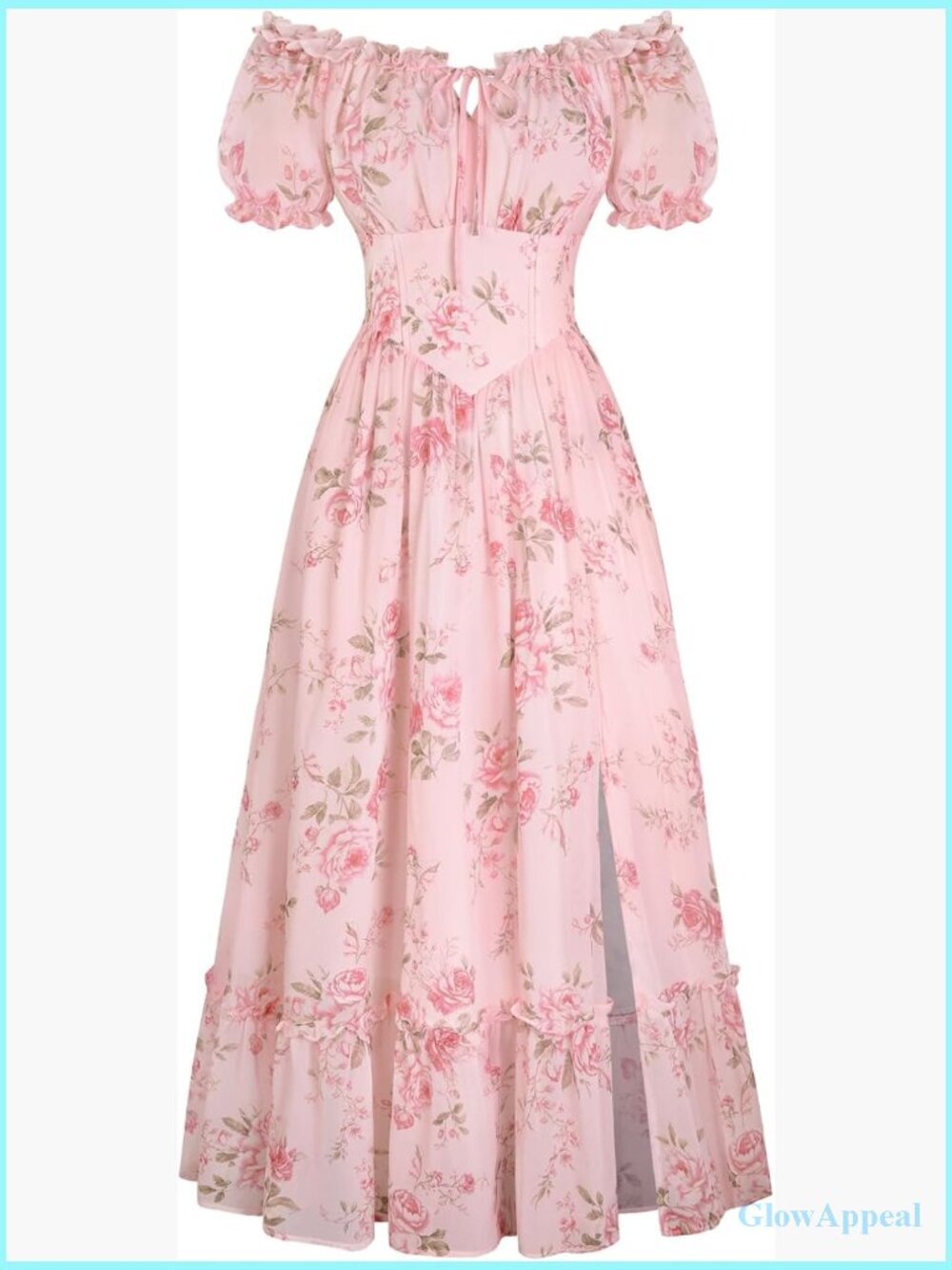 Floral Corset Dress Off Shoulder A-Line Midi Dress with Pockets